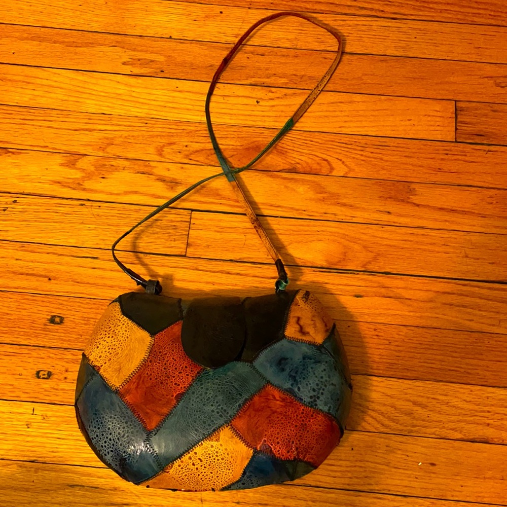 Frog skin shoulder bag